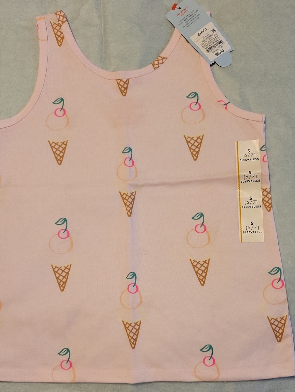 Cat & Jack Pink Ice Cream Print Tank Top